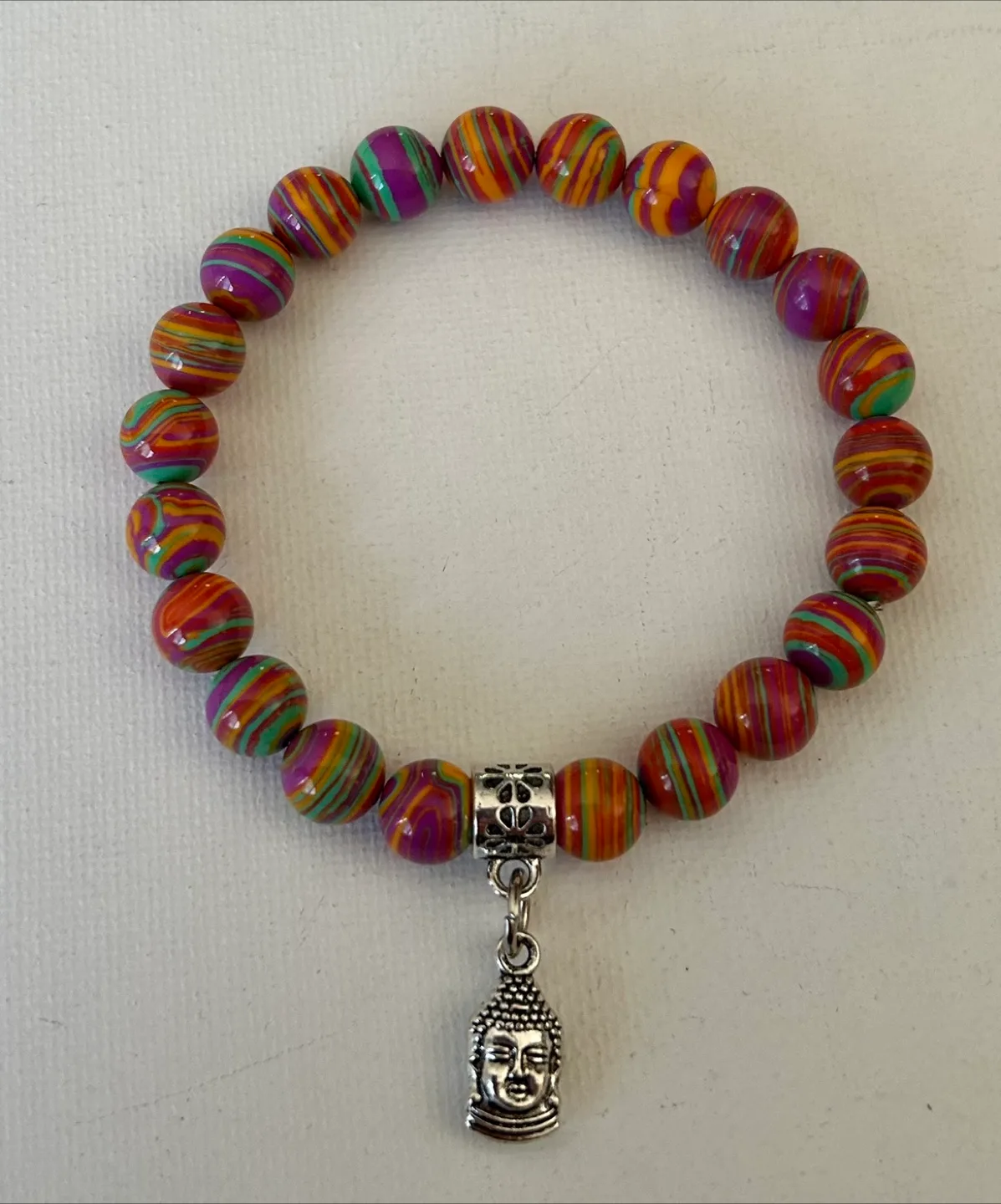 Semi precious gemstone Beaded Bracelet with Charm image indicator(5)