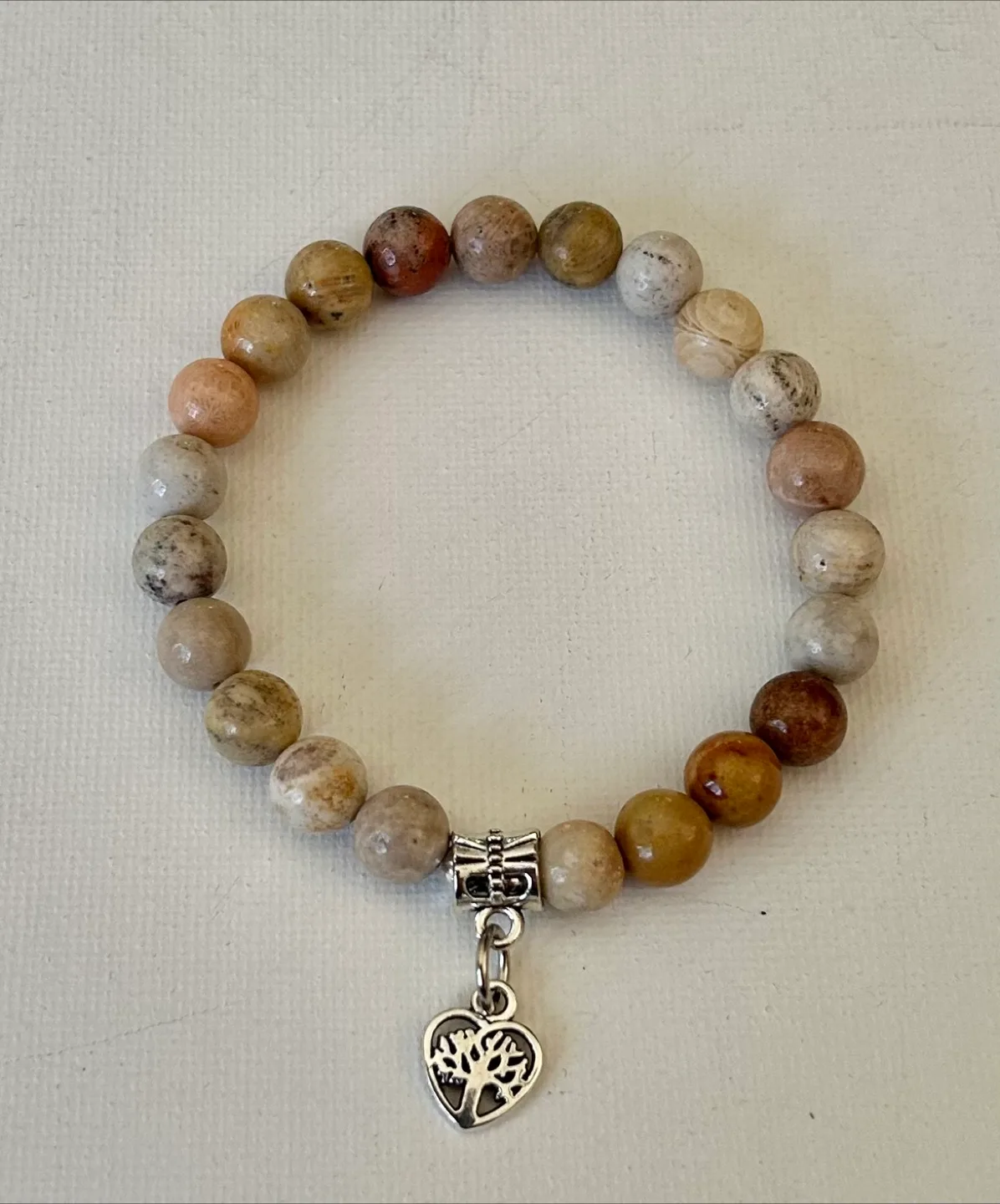 Semi precious gemstone Beaded Bracelet with Charm image indicator(2)