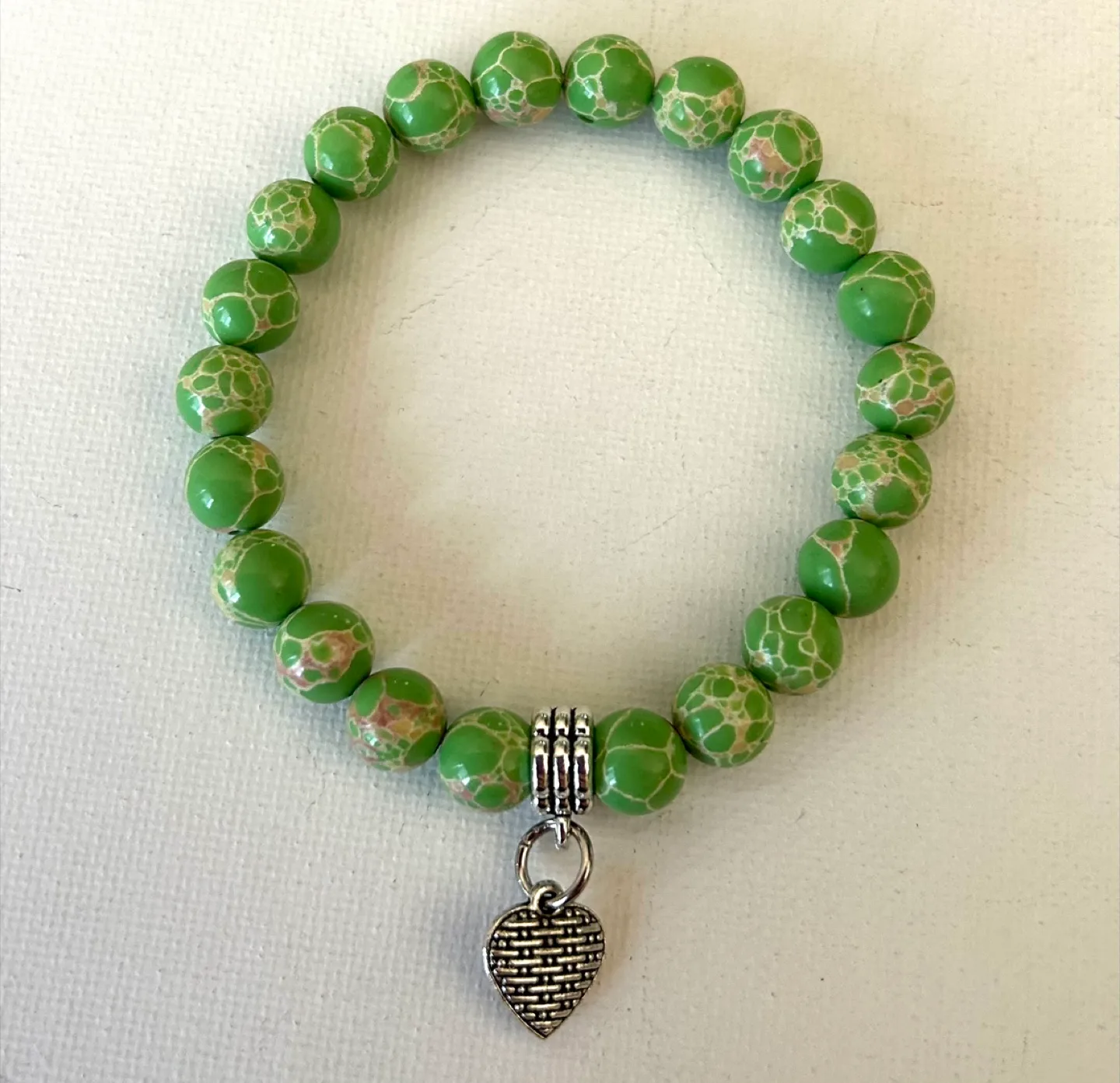 Semi precious gemstone Beaded Bracelet with Charm image indicator(4)