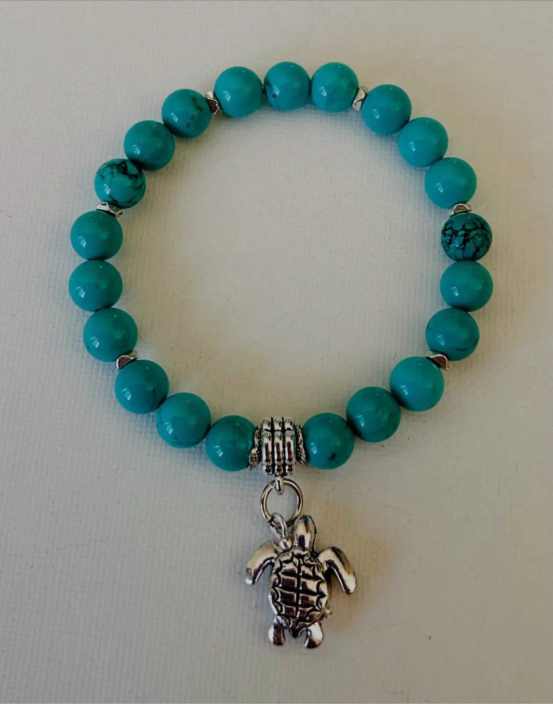 Semi precious gemstone Beaded Bracelet with Charm image indicator(7)