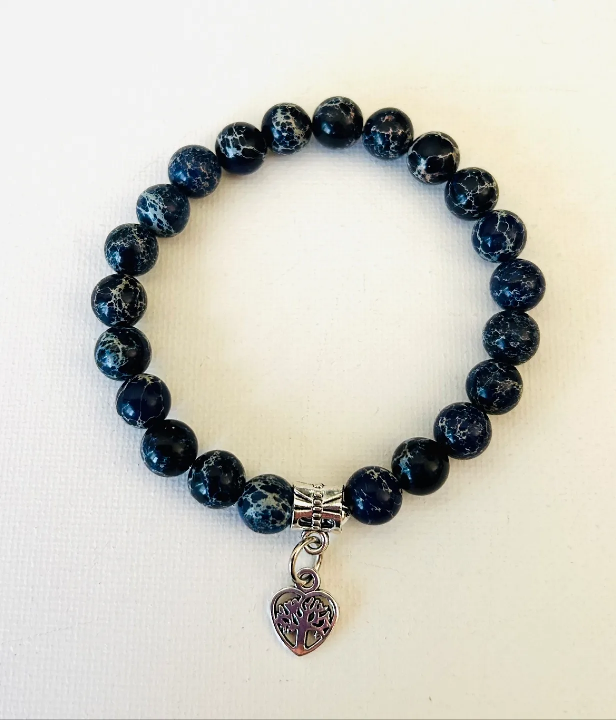 Semi precious gemstone Beaded Bracelet with Charm image indicator(10)