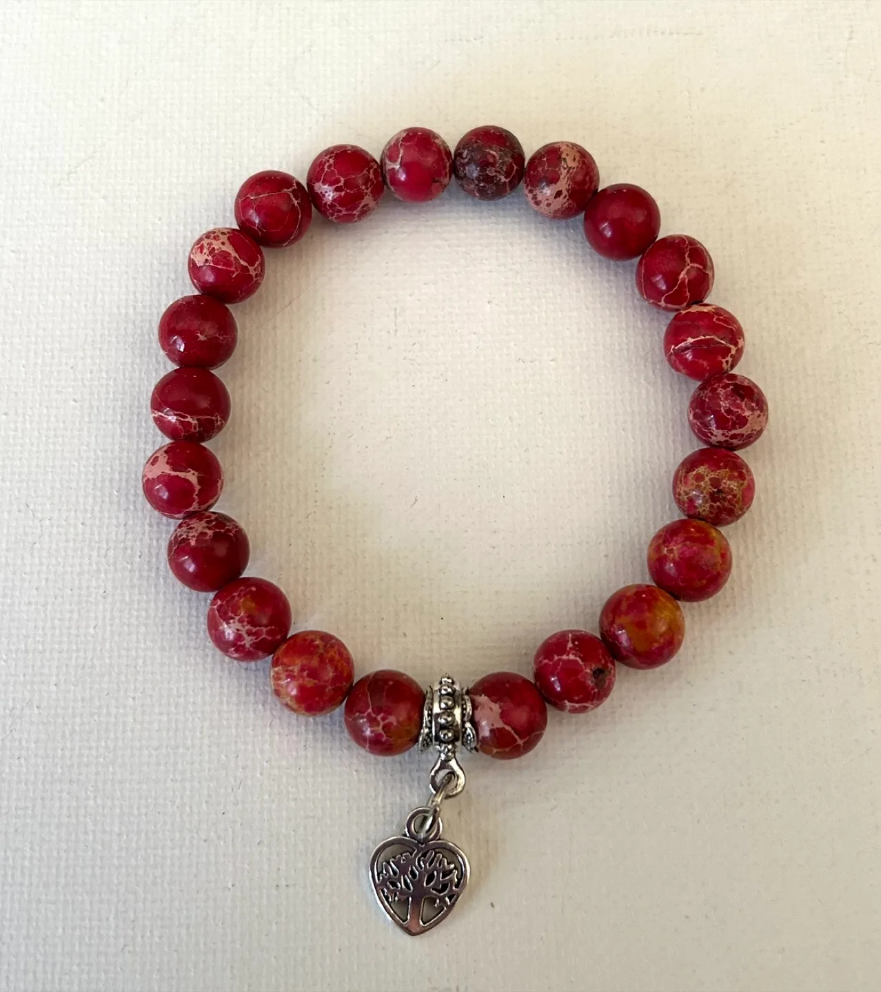 Semi precious gemstone Beaded Bracelet with Charm image indicator(9)