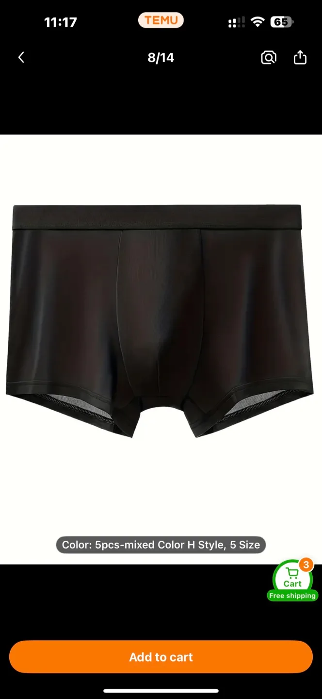 Set of 5 Men'S Solid Color Boxer Shorts image indicator(9)