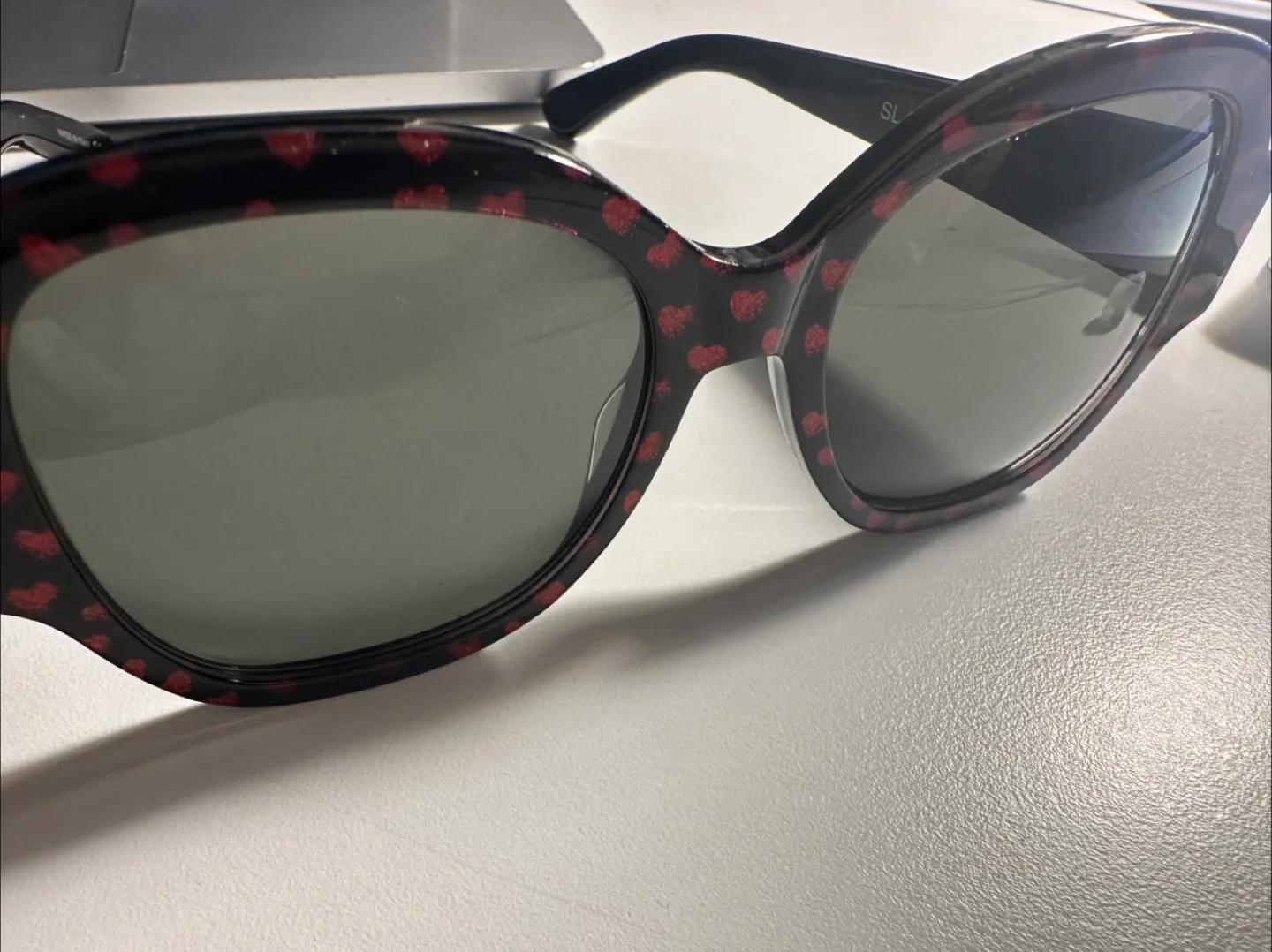 Saint Laurent Sunglasses - Black with Red Hearts image indicator(2)
