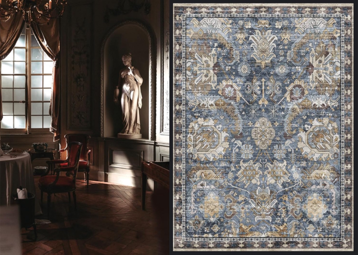 Navy  Vintage-Style Area Rug 6x9 - new - photo 2