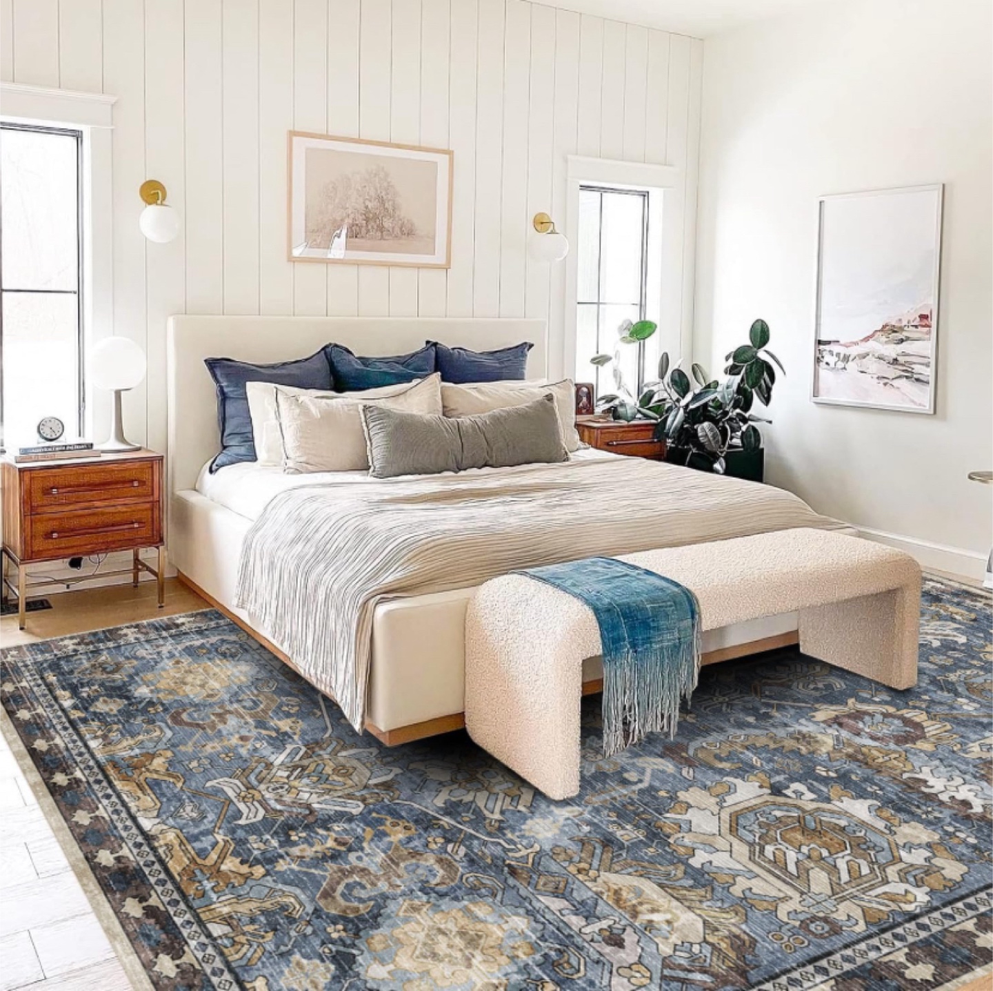Navy  Vintage-Style Area Rug 6x9 - new - photo 5