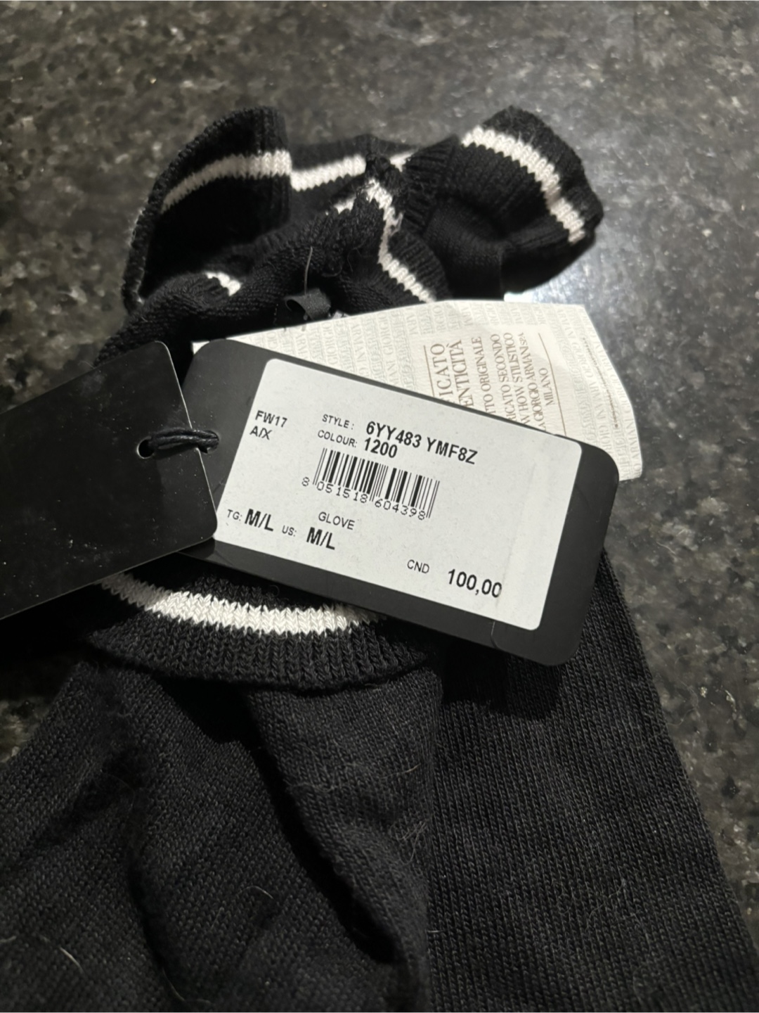 New Armani Exchange Black Gloves - photo 2