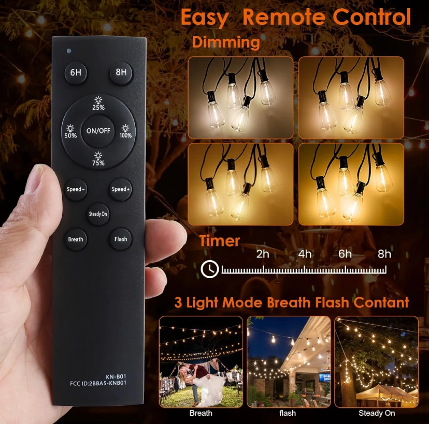 Solar String Lights 120 Feet Long with 40 Bulbs image indicator(3)