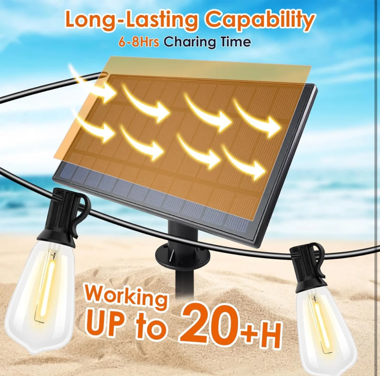 Solar String Lights 120 Feet Long with 40 Bulbs image indicator(2)