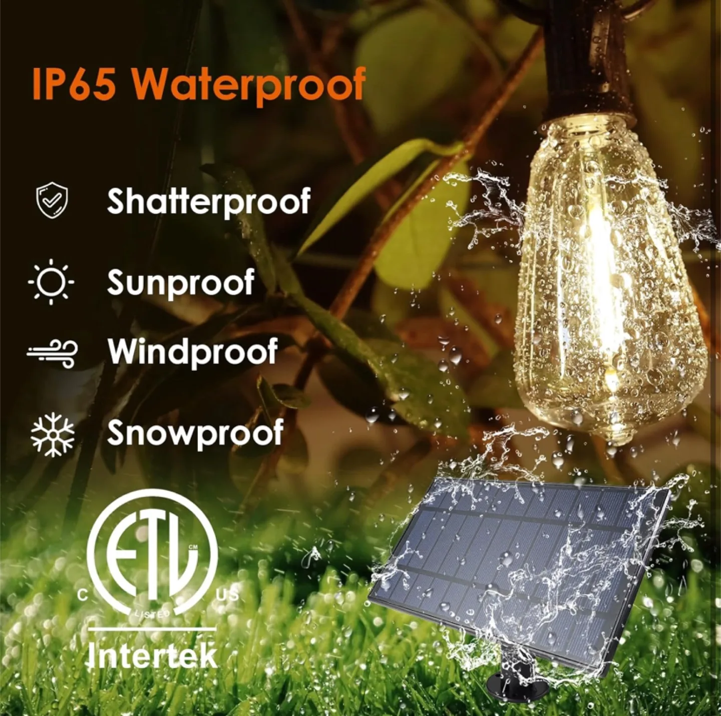 Solar String Lights 120 Feet Long with 40 Bulbs image indicator(5)