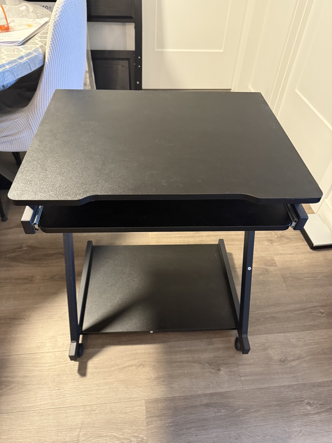 Black Rolling Computer Desk - photo 2