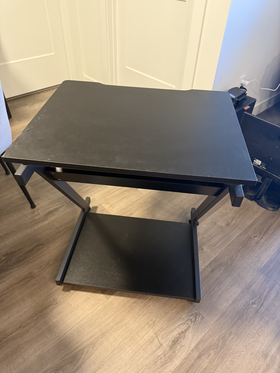 Black Rolling Computer Desk