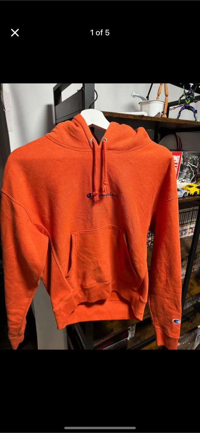 Champion Reverse Weave Orange Hoodie - Size Small thumbnail