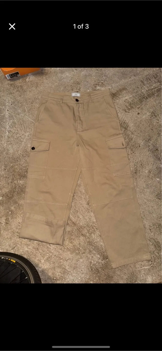 Ami Alexandre Mattiussi Beige Corduroy Pants Size XL thumbnail