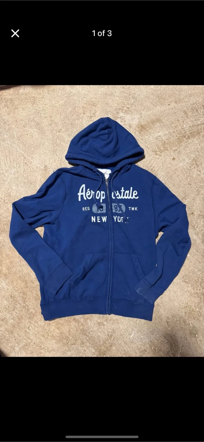 Aeropostale Blue Hoodie XL Y2K 2000s style thumbnail