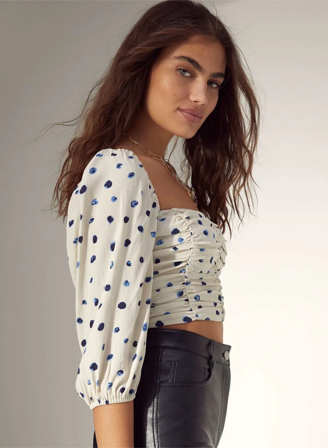 Wilfred ‘Lolita’ Blouse - Birch / Classic Navy image indicator(8)