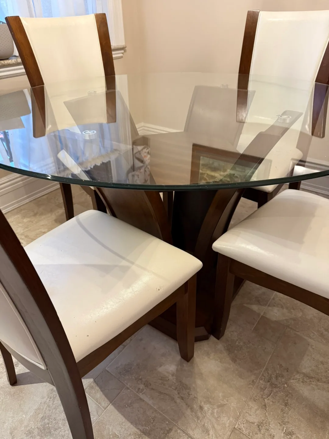Glass Top Dining Table with 4 Chairs image indicator(3)