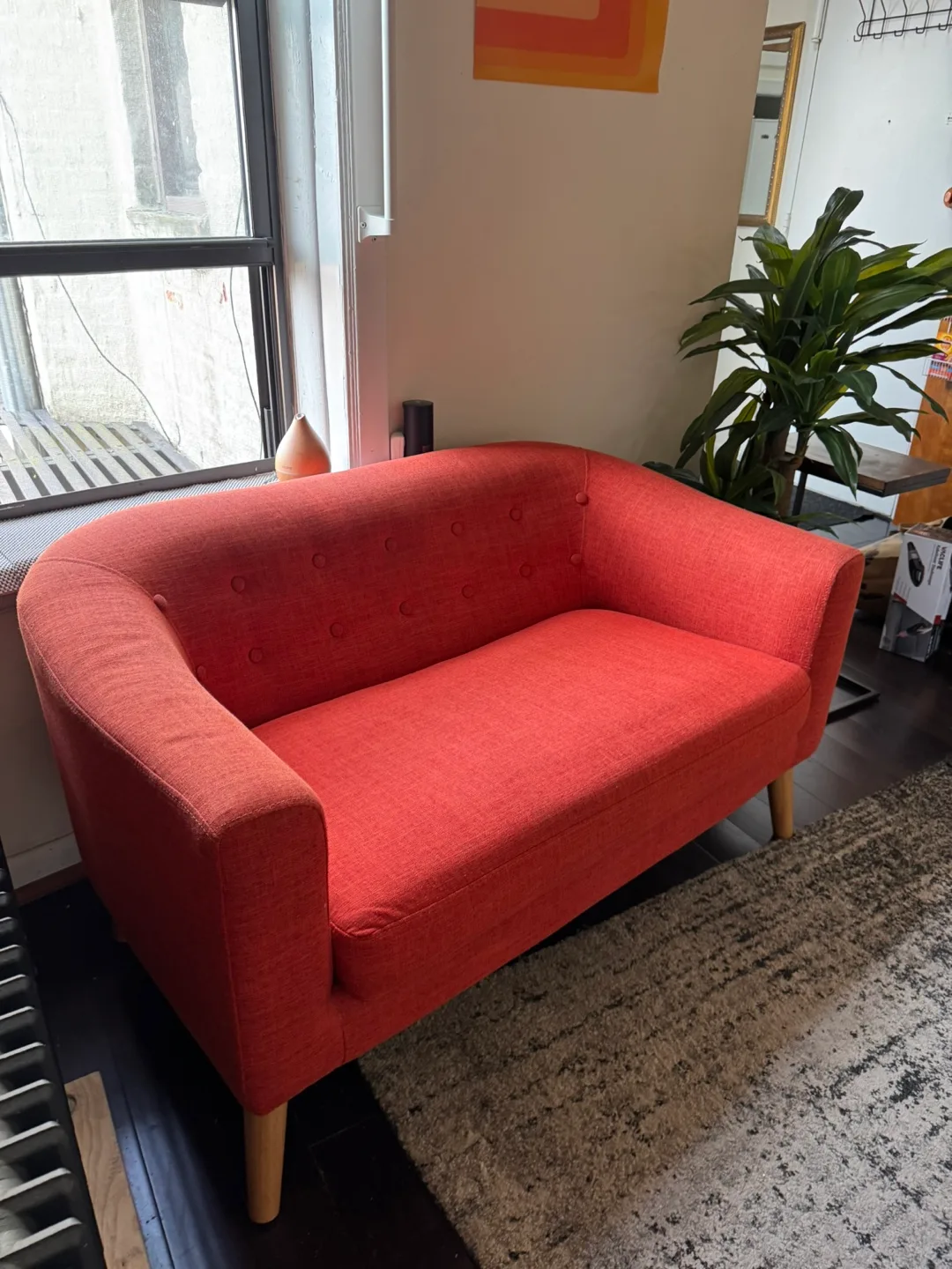 Burnt Orange Loveseat Sofa - Great Condition! image indicator(2)