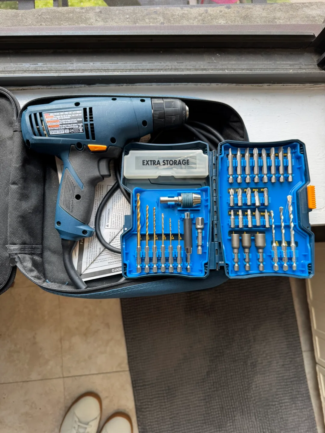 Anvil 12in Mitre Box with Saw & Ryobi Drill Set image indicator(2)