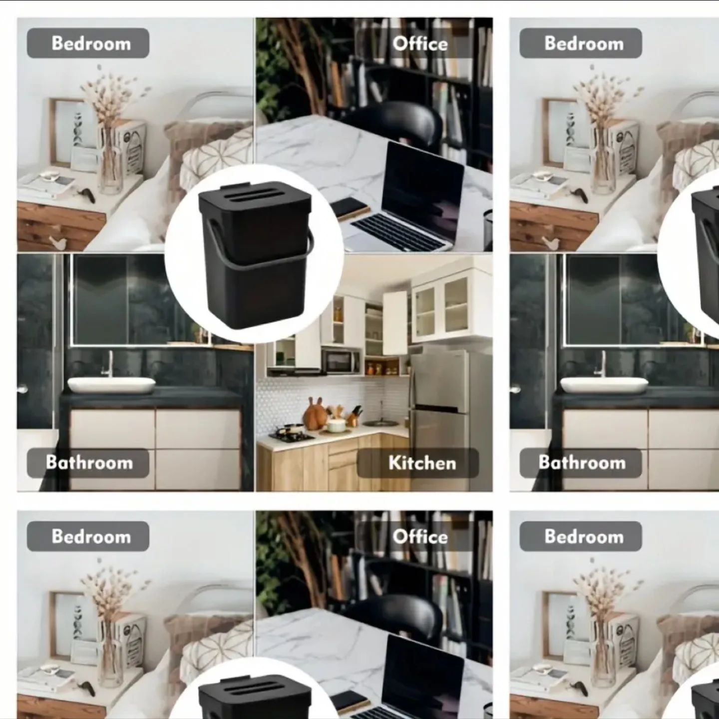 Hanging Kitchen Trash Can - Blue image indicator(5)