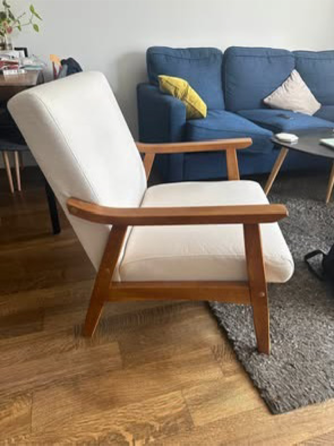 Mid-Century Modern Accent Armchair - Beige