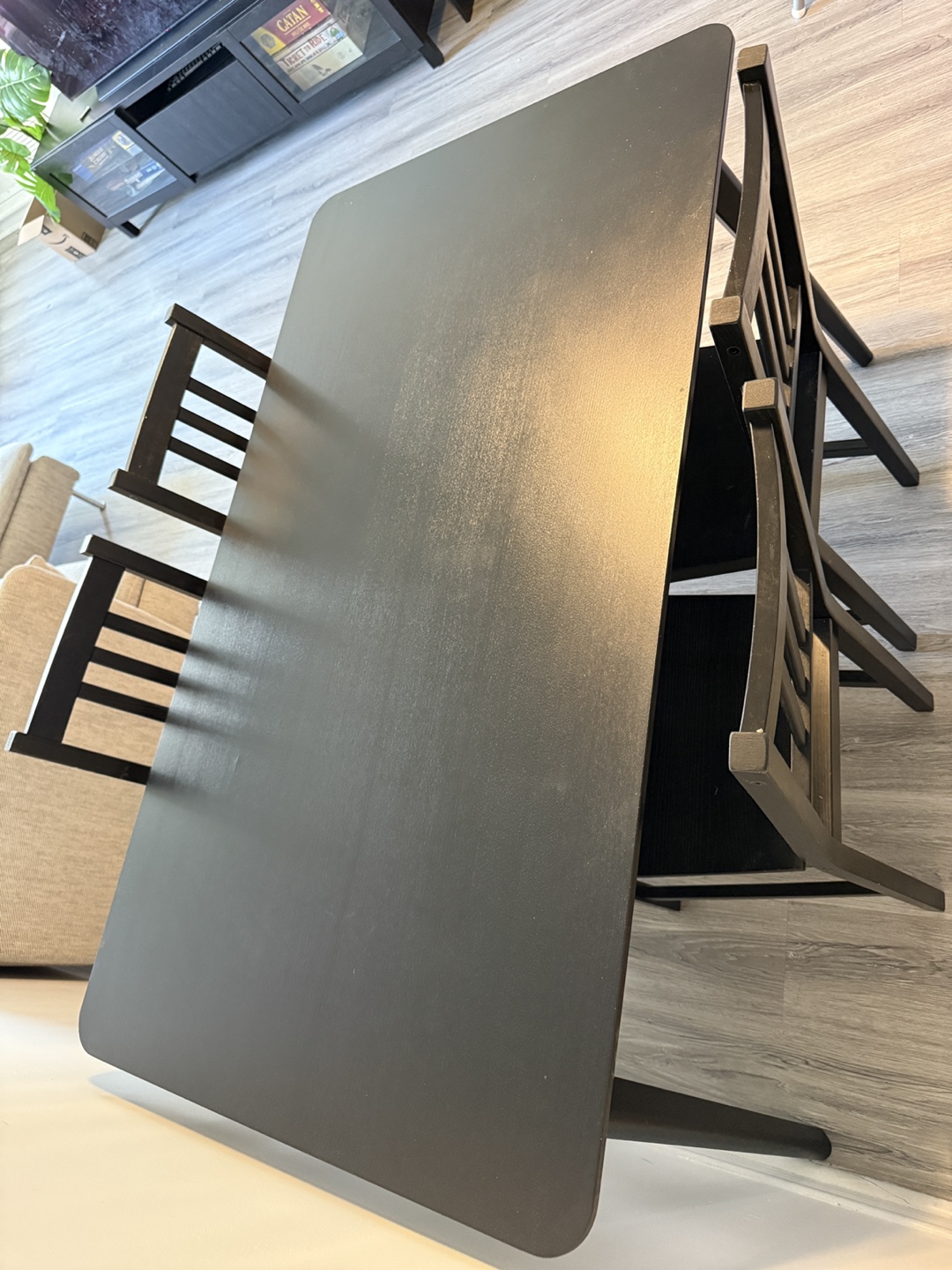 Black Dining Table with 4 Chairs - photo 3