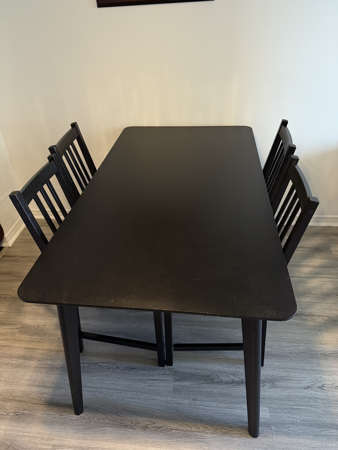 Black Dining Table with 4 Chairs