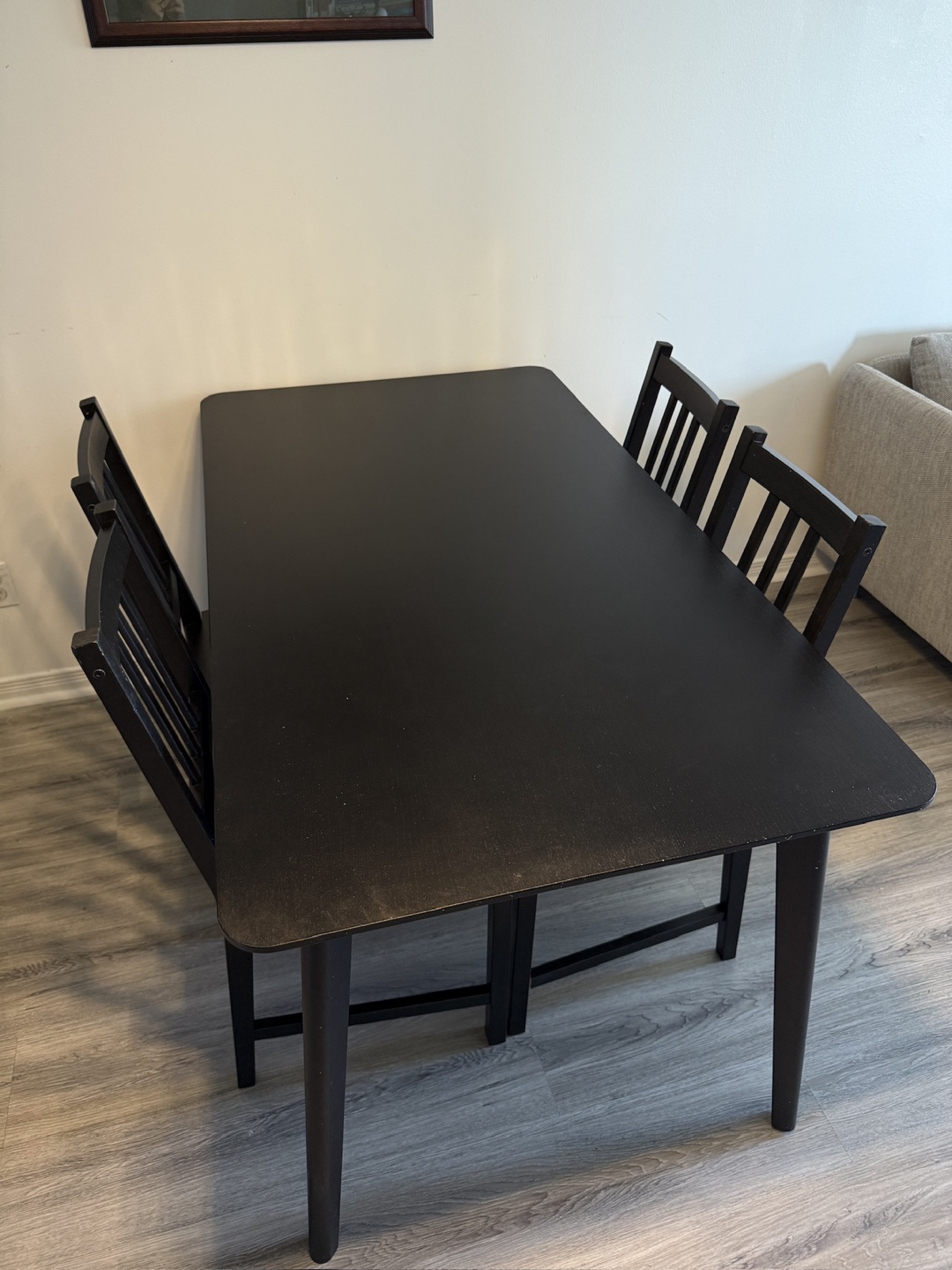 Black Dining Table with 4 Chairs - photo 2