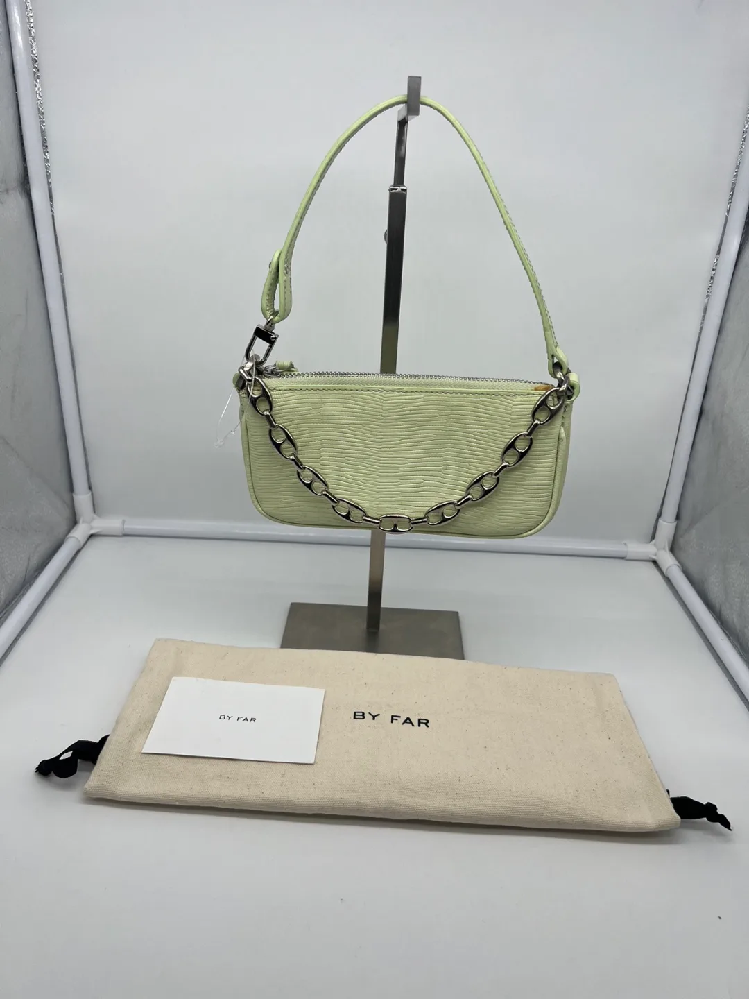 By Far Mini Rachel Green Lizard Embossed Shoulder Bag thumbnail