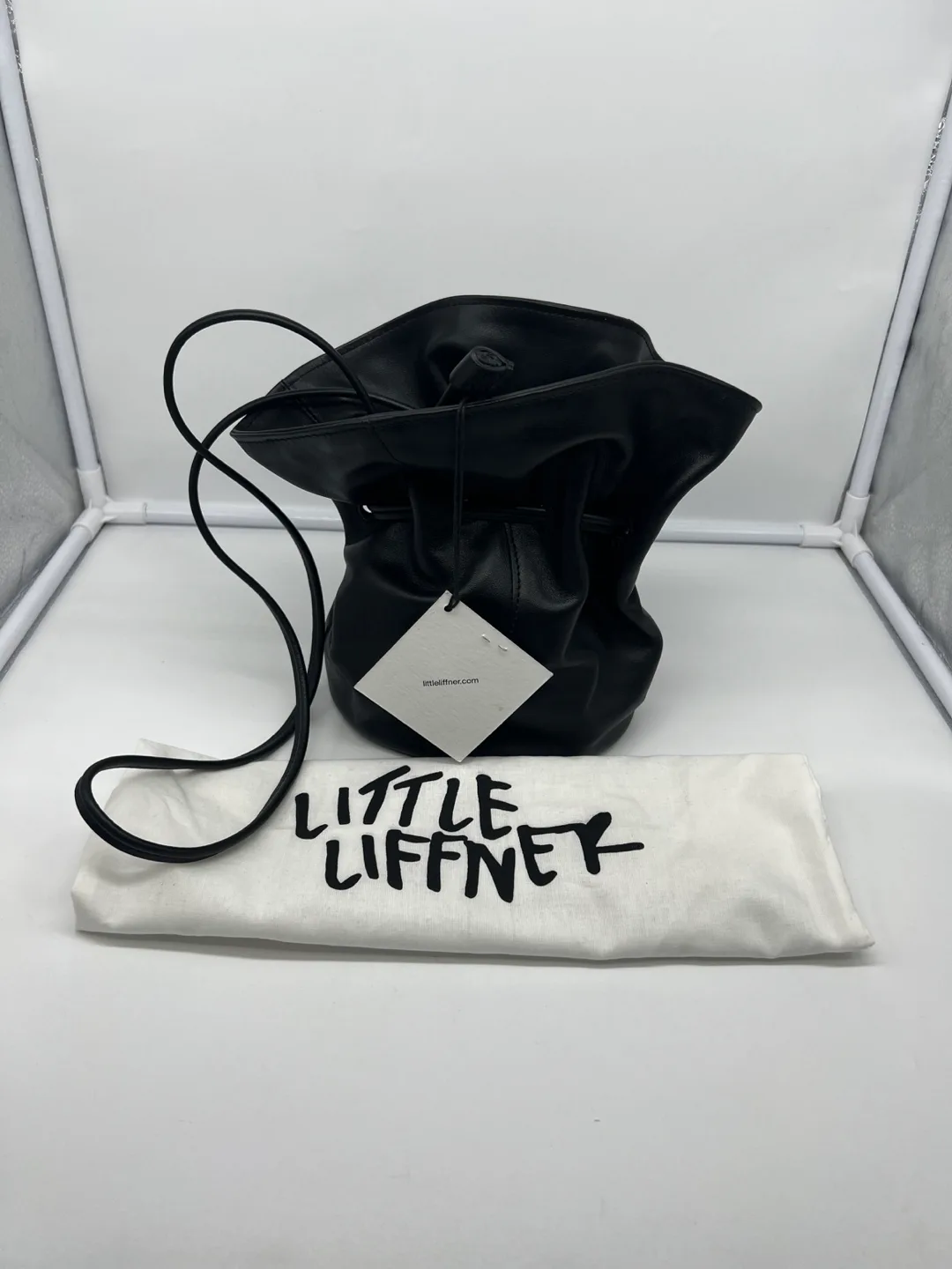 Little Liffner Mini Vase Black Leather Crossbody thumbnail