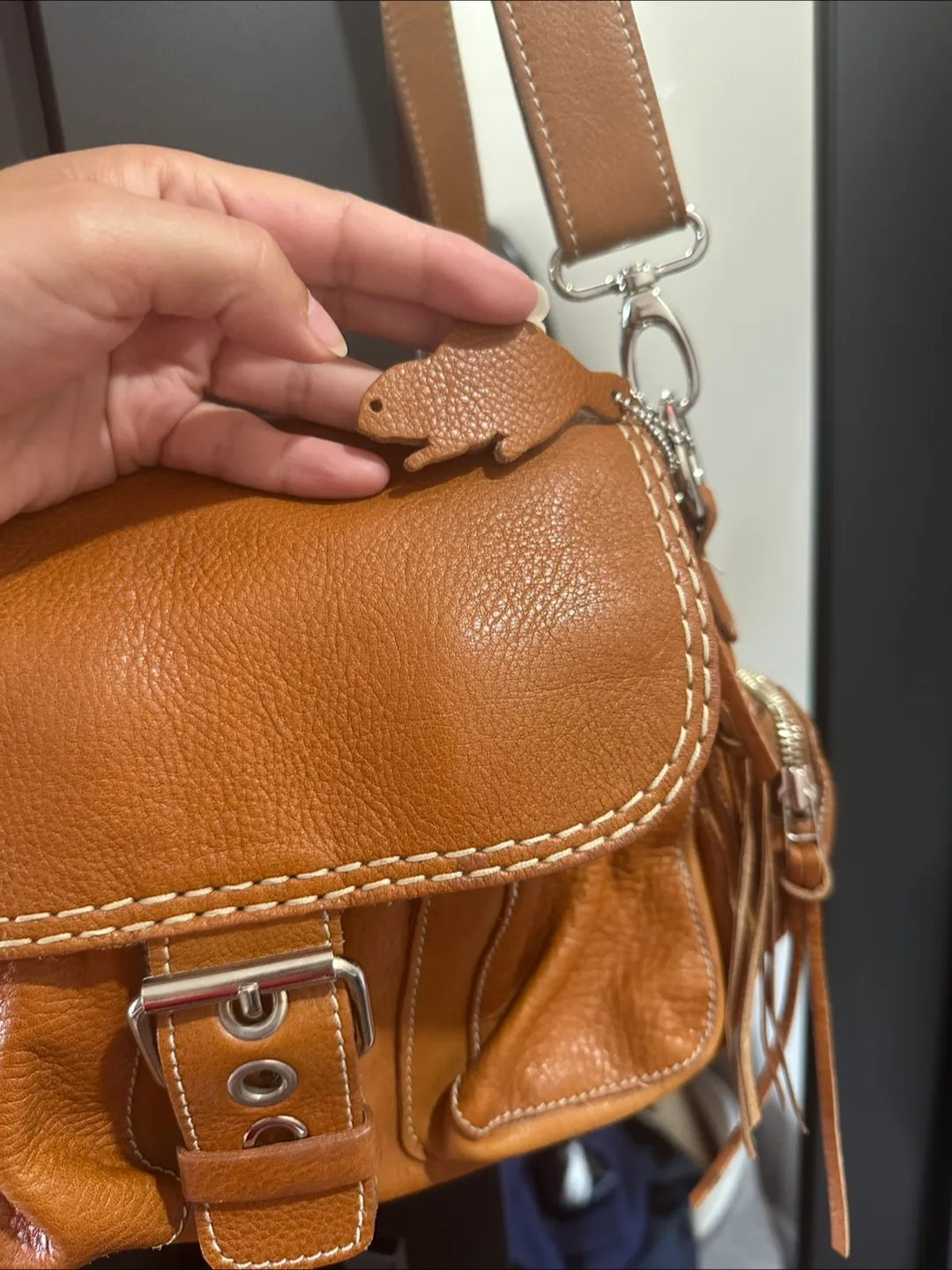 Roots Leather Crossbody Bag - Brown image indicator(5)