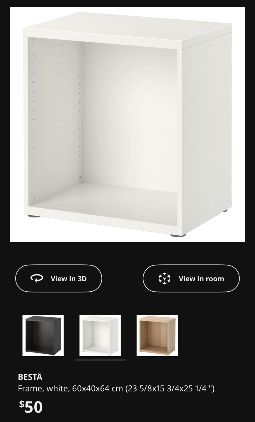 IKEA BESTA White Frame w/ STUBBARP Legs - 60x40x64 cm - photo 4