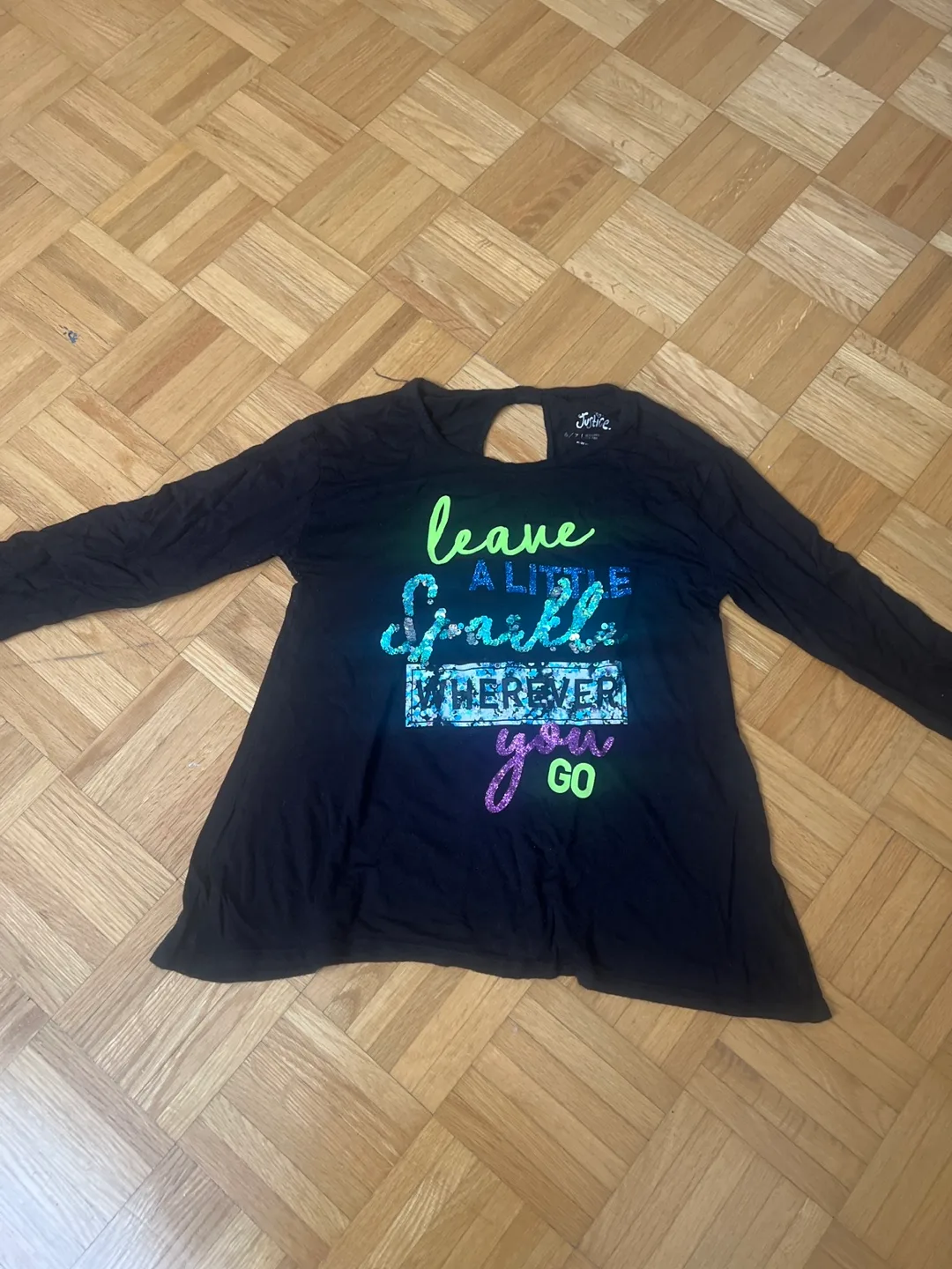 #freecycle Justice Girls Black Long Sleeve Top - Size 6/7 thumbnail