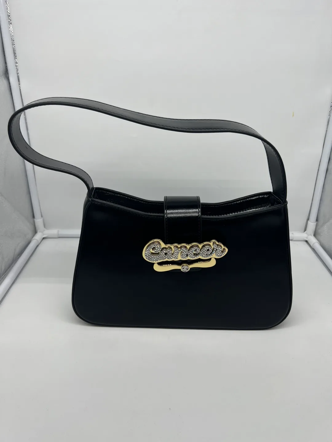 Brandon Blackwood Daphne Black Oil Leather Zodiac Bag thumbnail