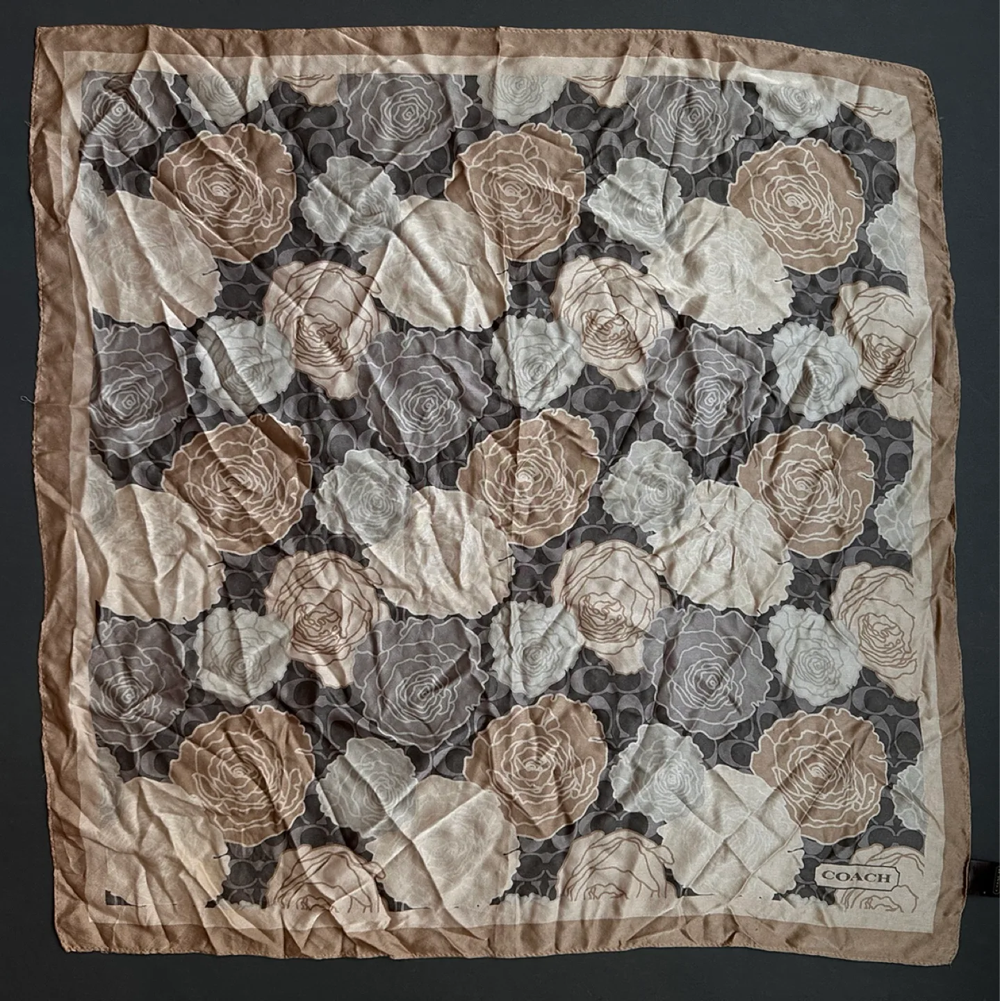 Coach Floral Print Silk Scarf thumbnail