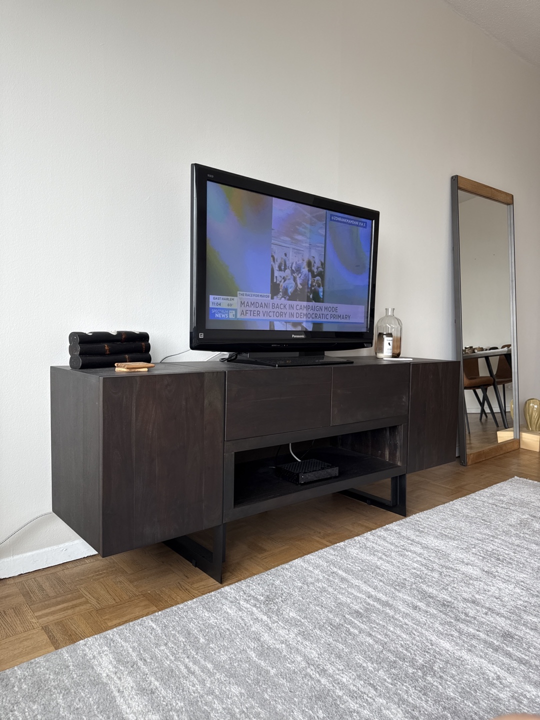 West elm Dark Wood Media Console