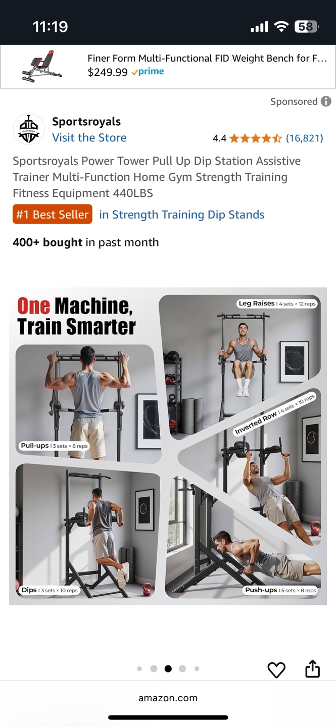 Sportsroyals Power Tower Pull Up Dip Station - photo 3