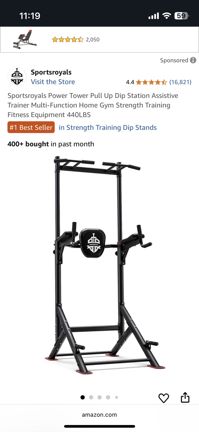 Sportsroyals Power Tower Pull Up Dip Station