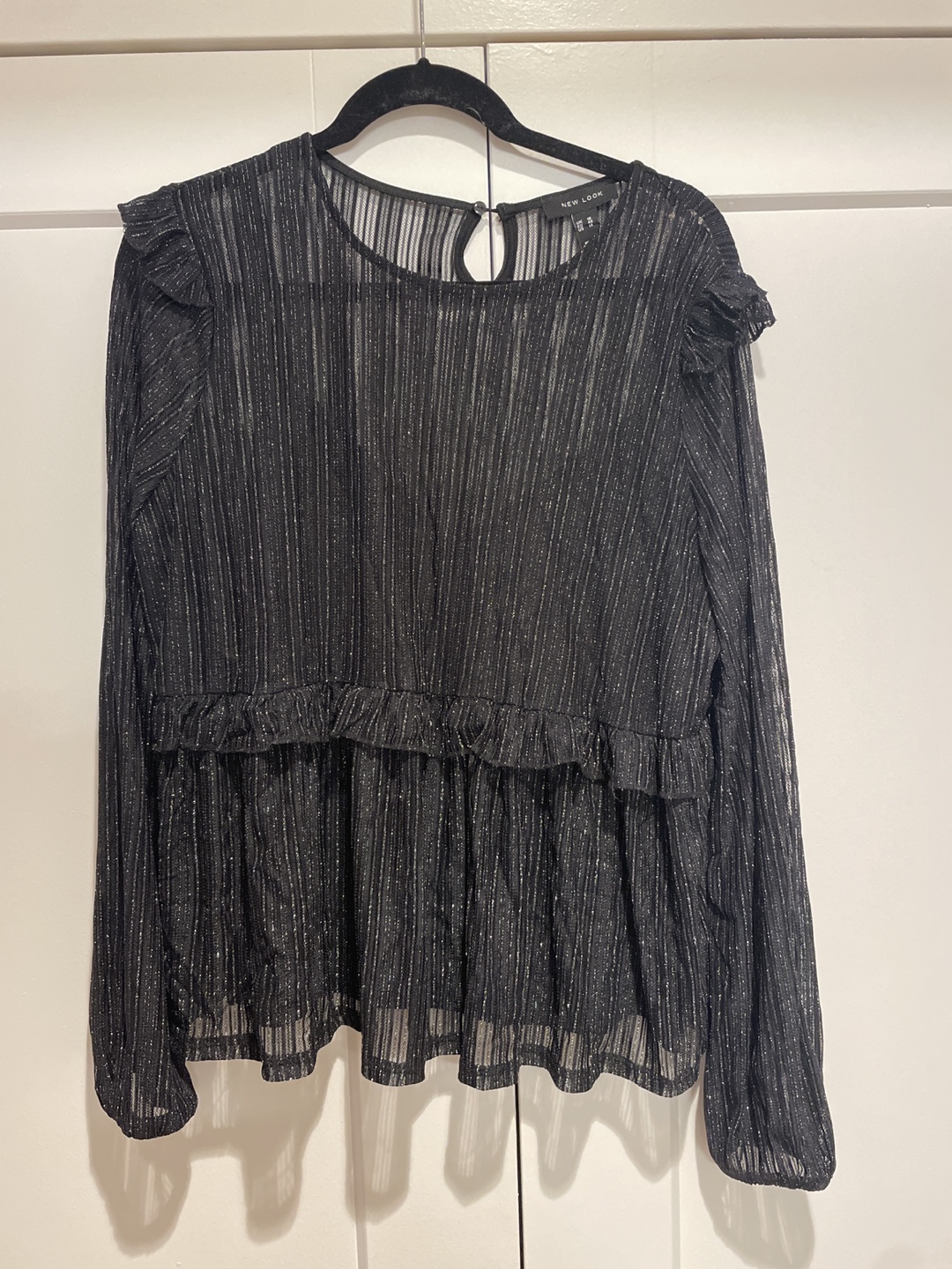 #freecycle New Look Black Ruffle Blouse - Size 8
