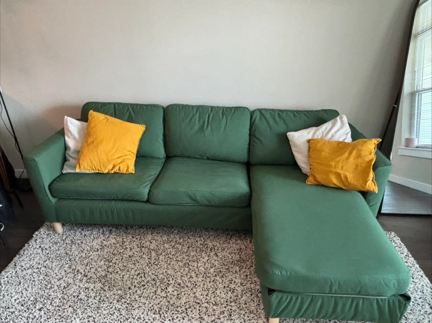 IKEA Green PÄRUP Sofa with Chaise image indicator(2)