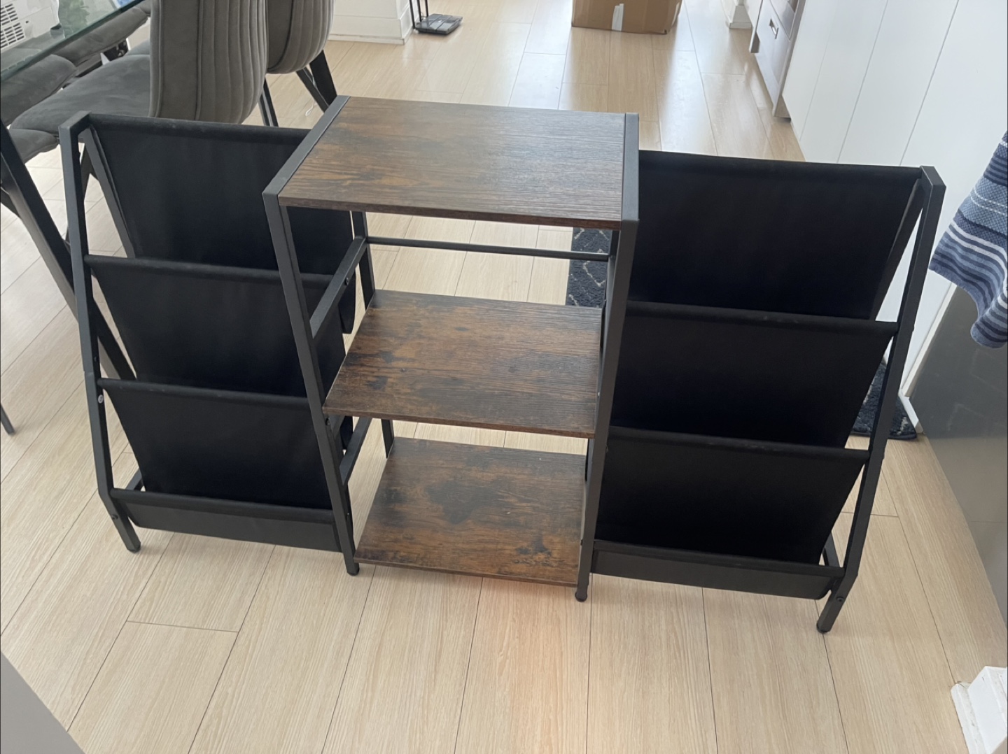 Wood & Metal Vinyl Shelf