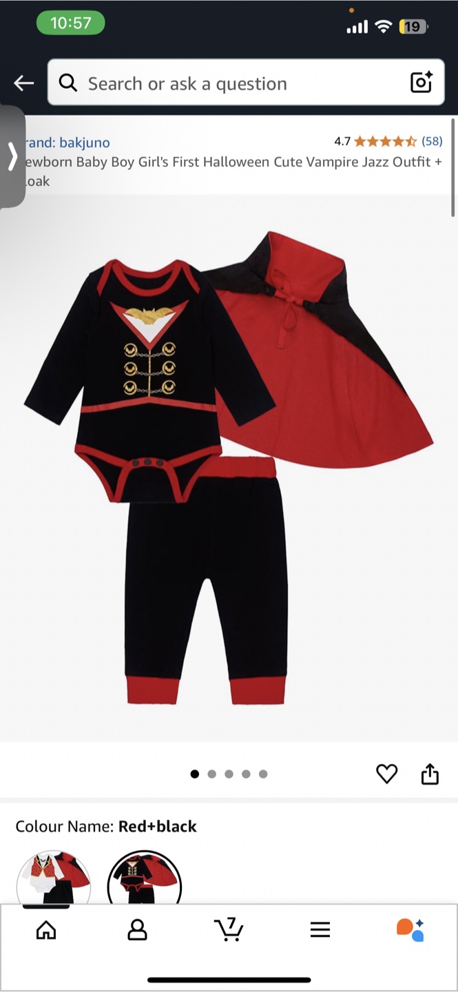 Bakjuno Baby Vampire Halloween Costume - Red/Black