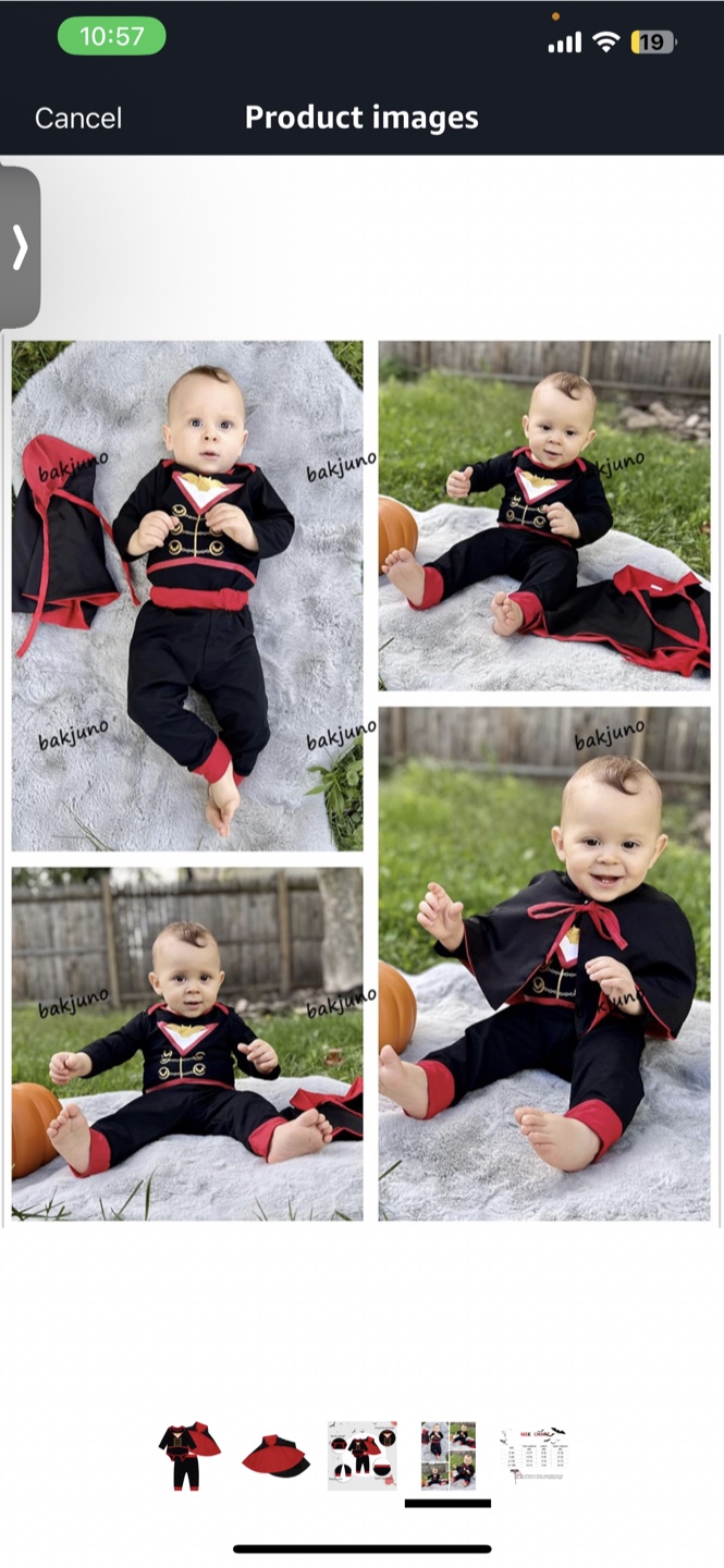 Bakjuno Baby Vampire Halloween Costume - Red/Black - photo 4