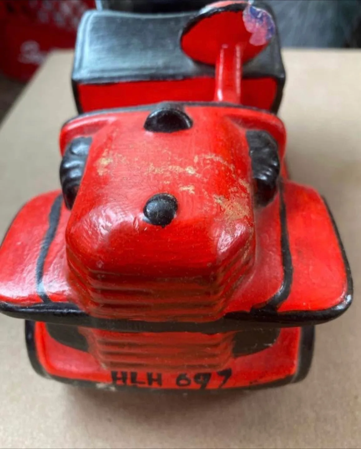 Vintage Red & Black Ceramic Car Planter thumbnail