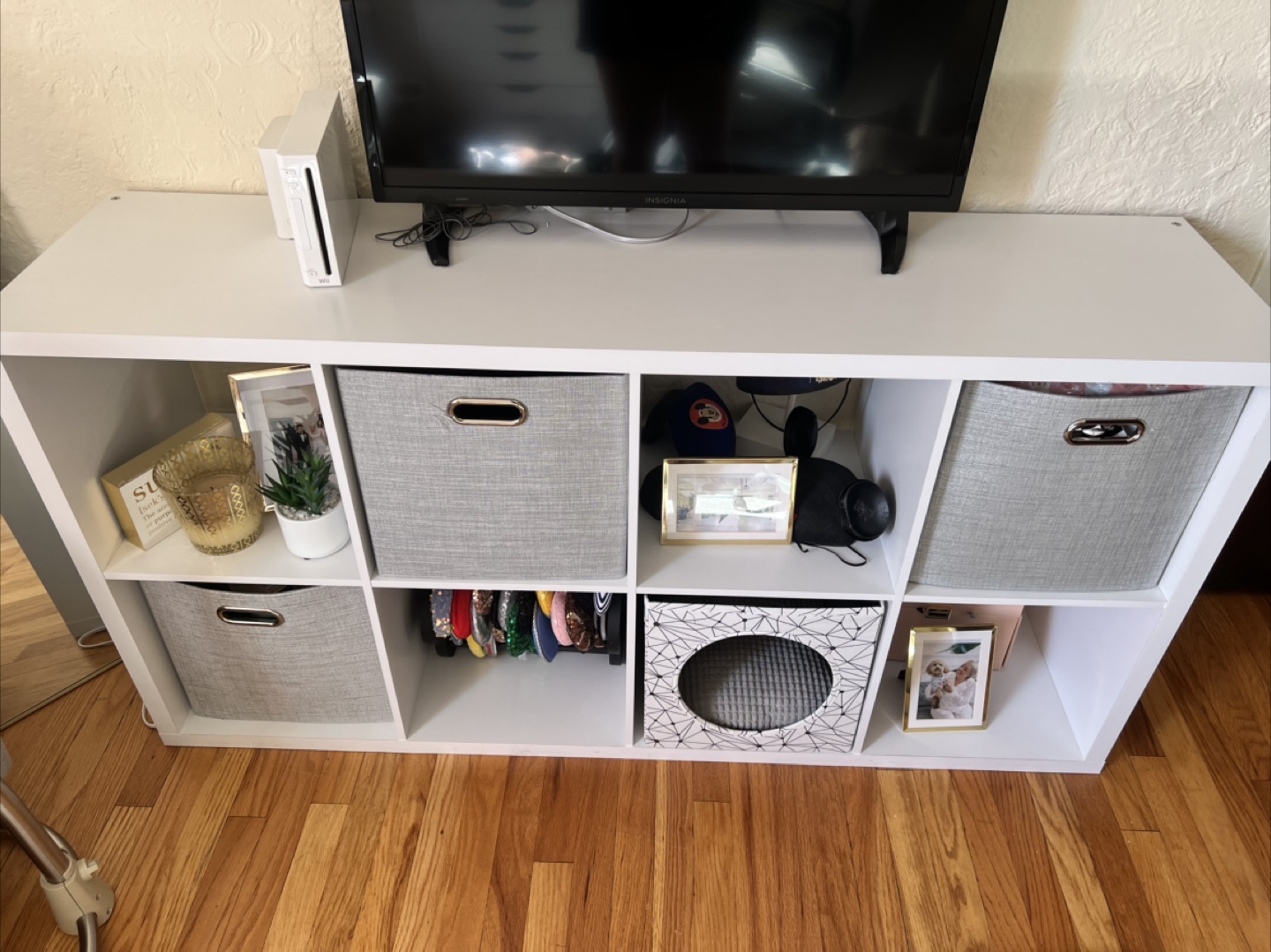 White IKEA KALLAX Shelving Unit