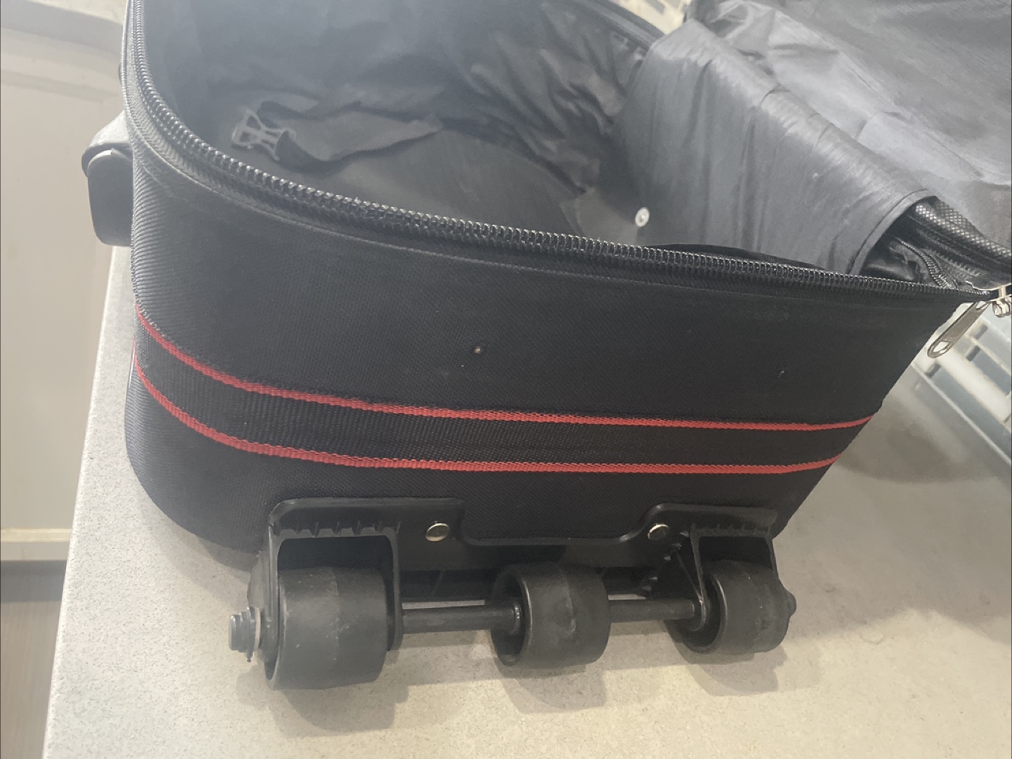 Rolling Suitcase - Black with Red Stripes - photo 3