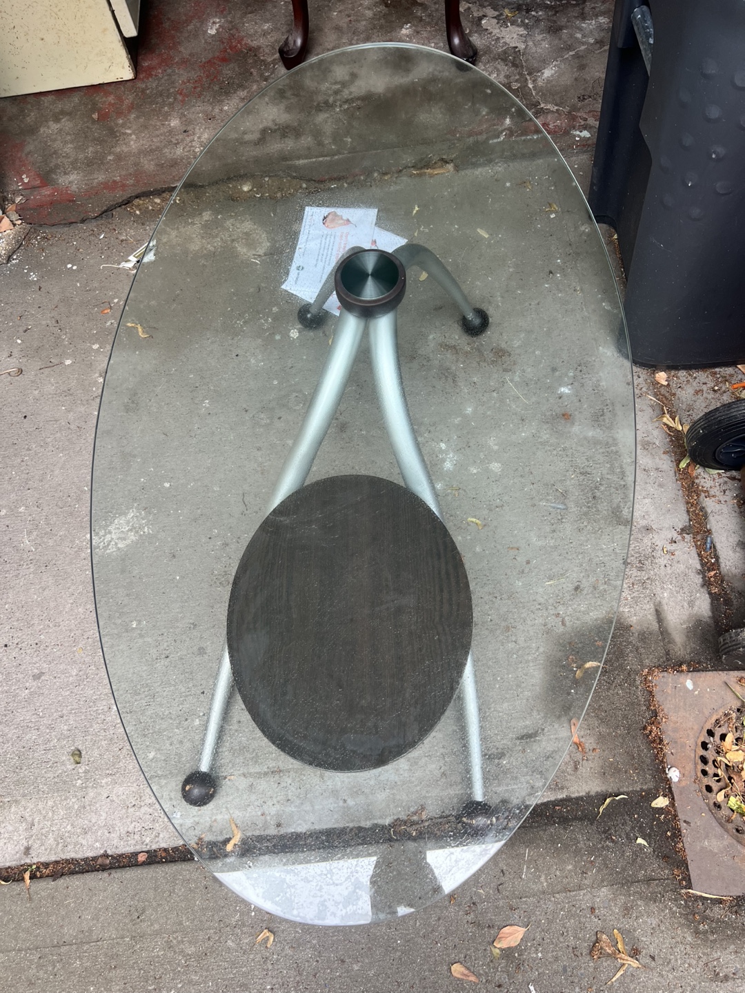 Glass Top Coffee Table with Shelf - photo 2