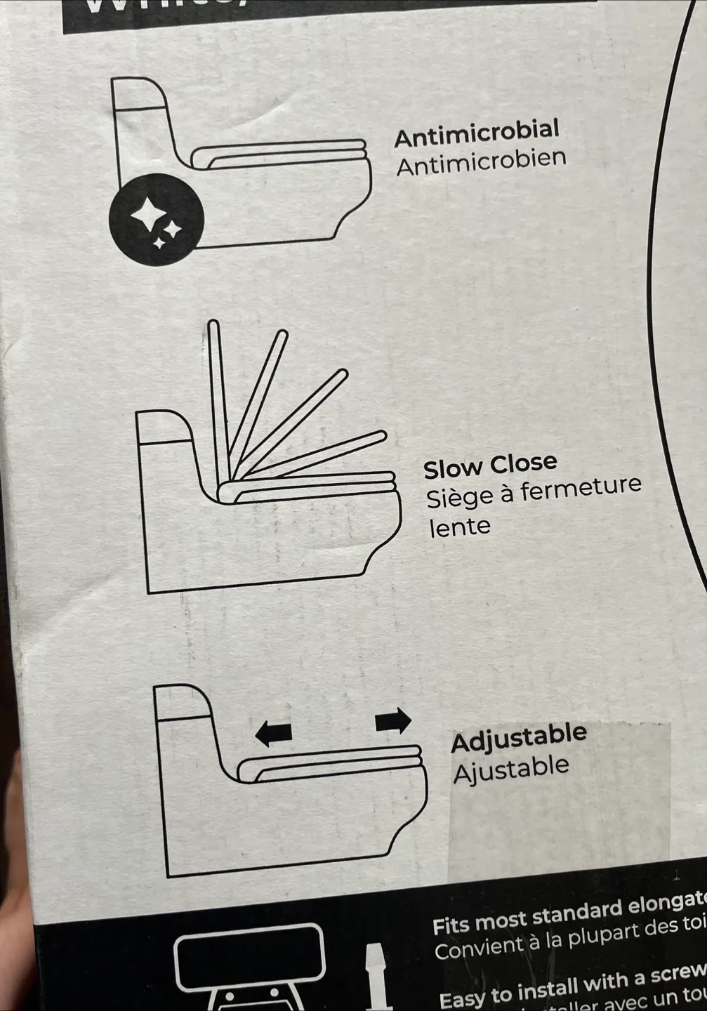 CENTOCO Elongated Toilet Seat - White image indicator(2)