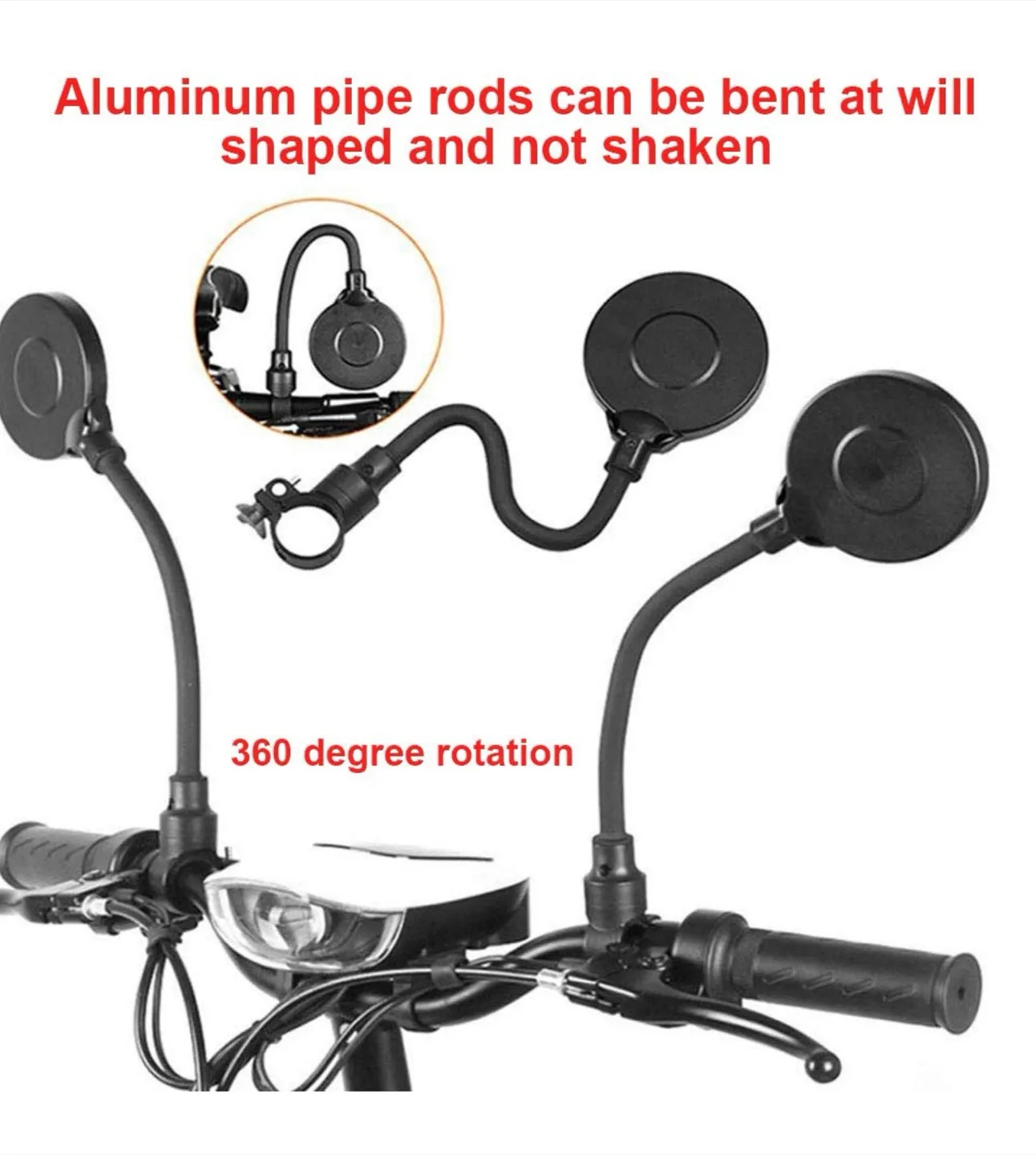 Bike Rearview Mirror - Adjustable & Rotatable image indicator(2)