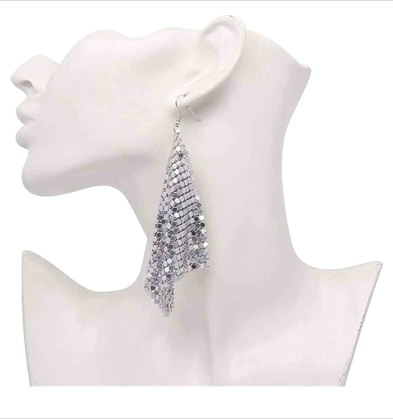 Silver Tassel Drop Earrings - New image indicator(8)